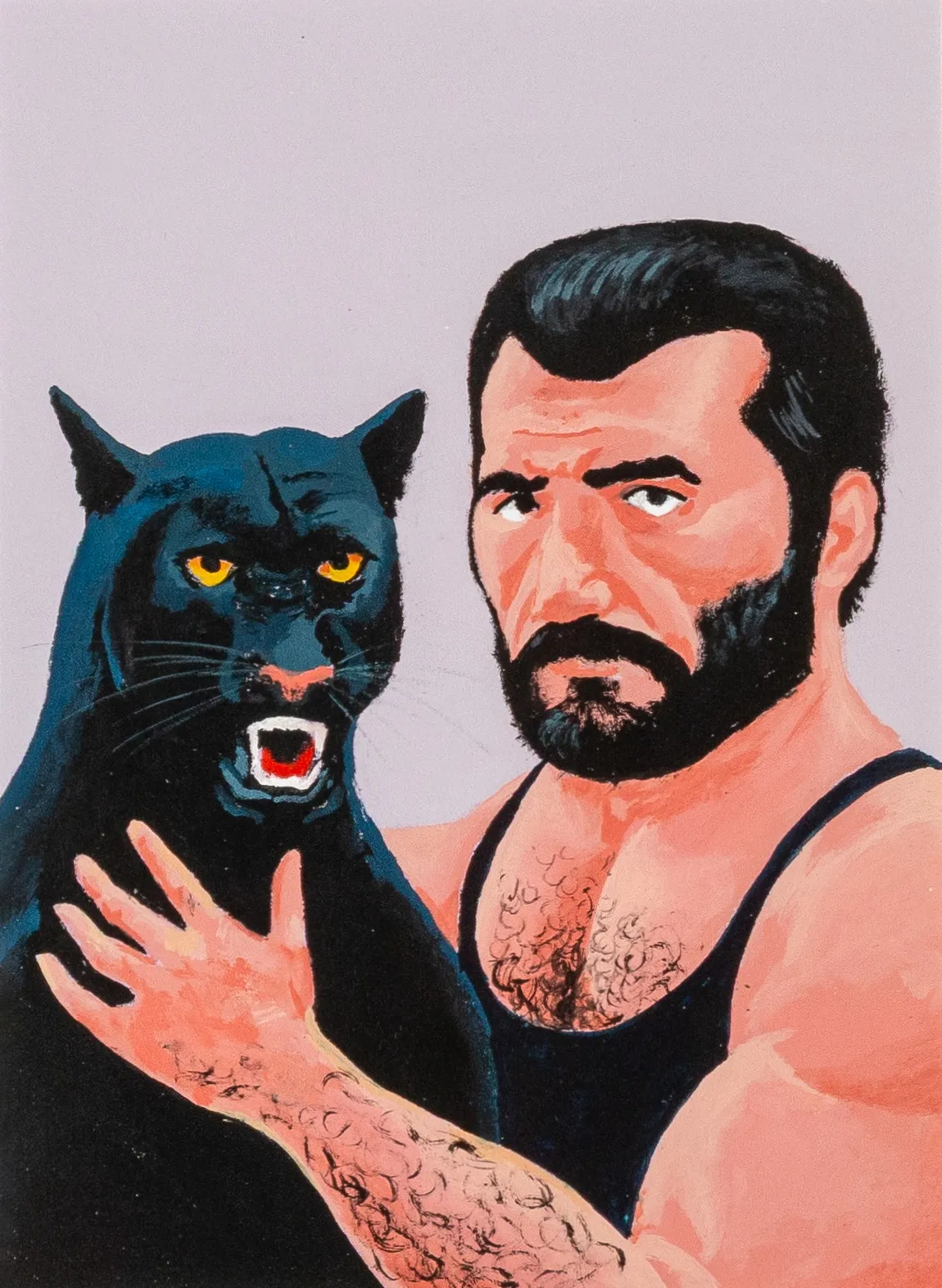 مرد و پلنگ سیاه